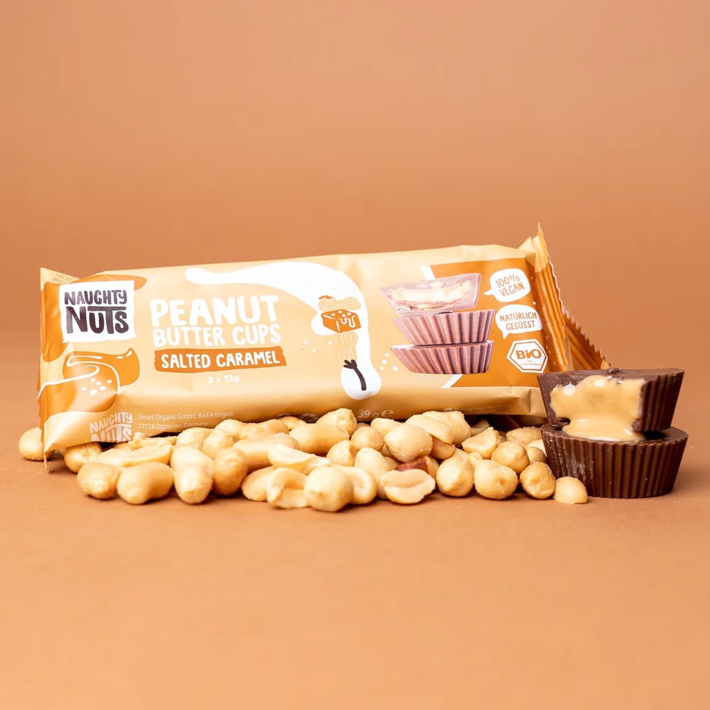 Naughty Nuts Butter Cups relleno de cacahuete y caralmelo salado