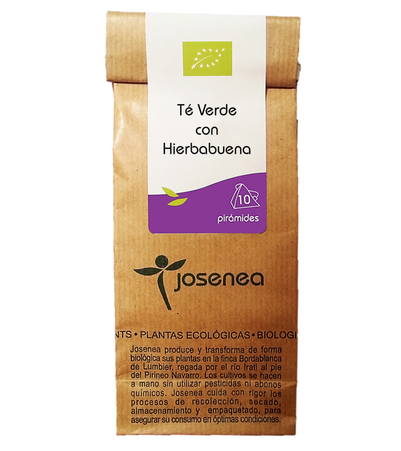 JOSENEA Te Verde con Hierbabuena 10 piramides