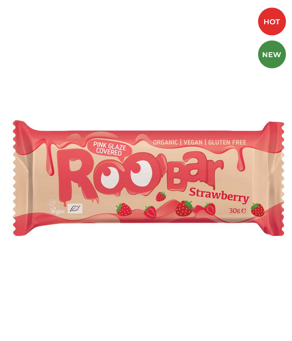 ROOBAR Barrita Fresa con cobertura rosa glacé 30g BIO