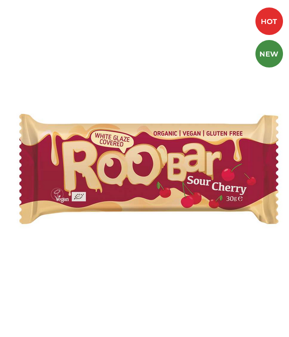 ROOBAR Barrita Cereza con cobertura blanca glacé 30g BIO