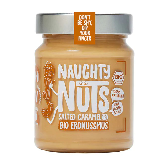 NAUGHTYNUTS Crema de cacahuete con caramelo salado 250g Bio