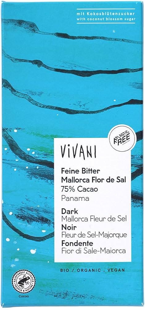 VIVANI Chocolate Negro 75% con Sal Marina 80g