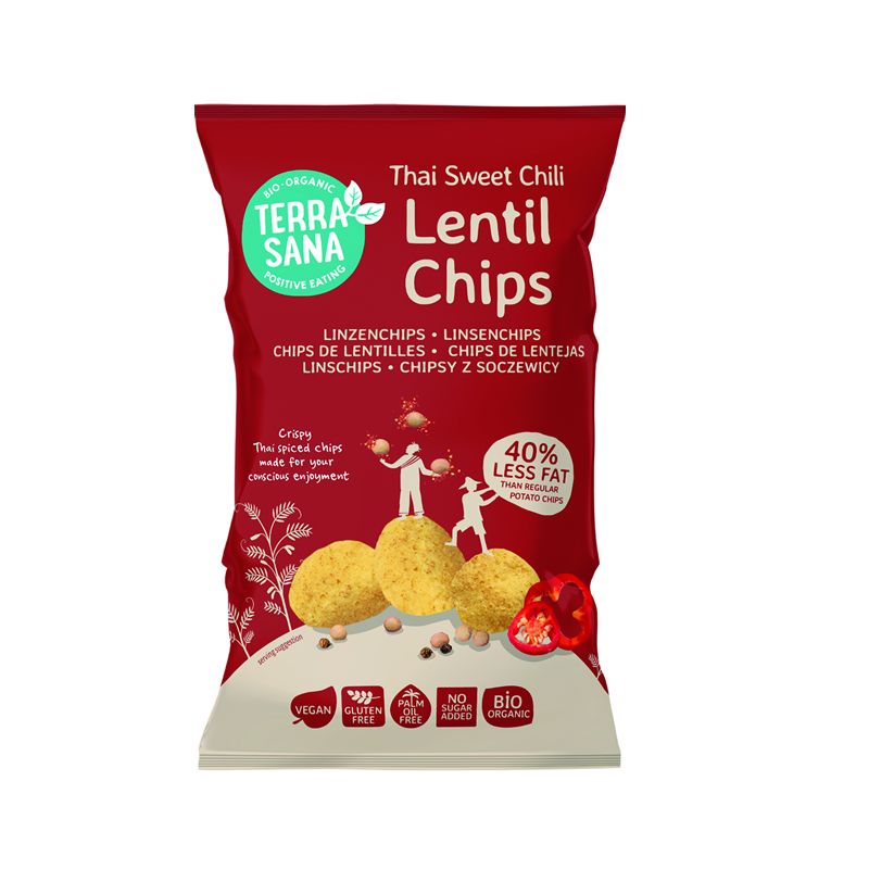 TERRASANA Chips de lenteja Thai Chilli 75g