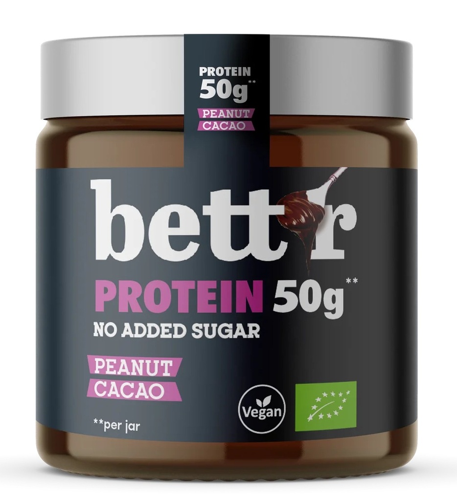 BETT'R Crema HIGH PROTEIN de cacahuete y cacao BIO 250g