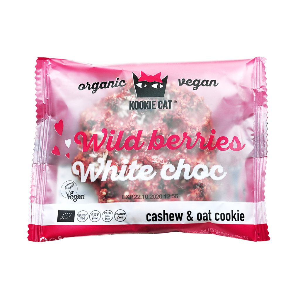 Kookie Cat Frutos rojos y Chocolate Blanco SIN GLUTEN 50g BIO