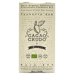 CACAO CRUDO Raw Tableta Chocolate 80% BIO 50g