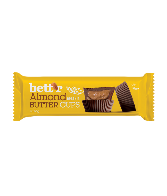 ​​BETT´R Nut Butter Cups Praline Almendra 3 x 13g BIO