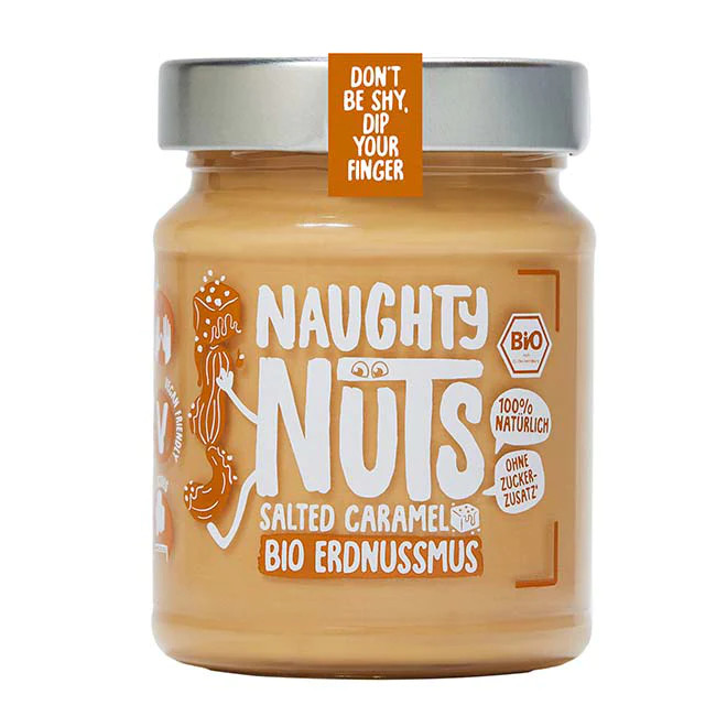 ​Naughty Nuts Mantequilla de cacahuete con caramelo salado 250g Bio