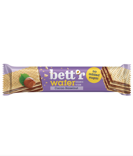 BETT'R Barquillo con crema de Cacao y Avellana sin azucar 30g